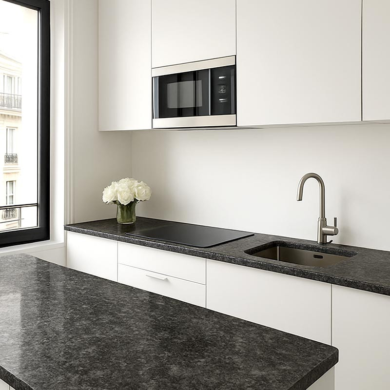Plan de travail travail en granit steel grey