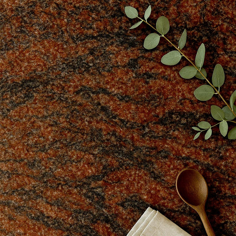Texture  plan de travail sur mesure en Granit Multicolor Red