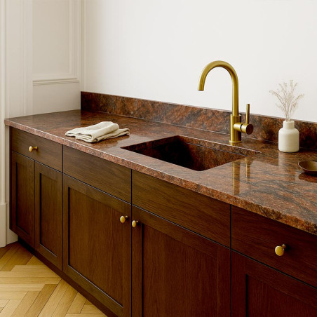 Ilot centrale en granit sur mesure Multicolor Red