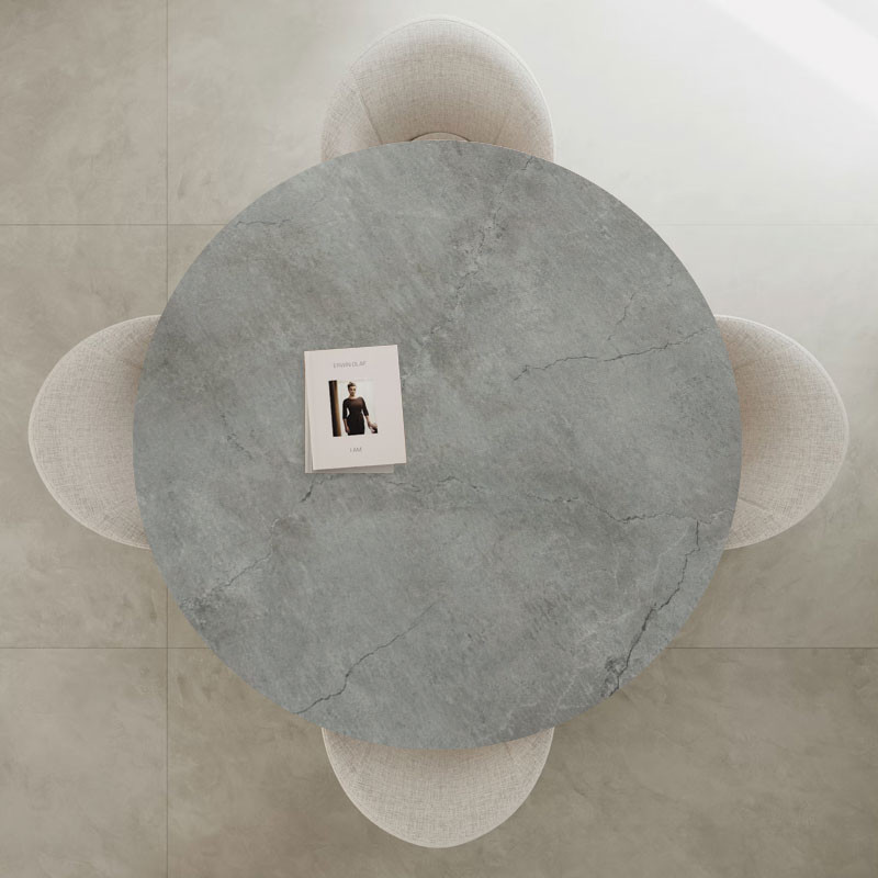 Plateau de table ronde sur mesure en céramique Dekton Soke