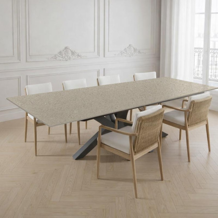 Table design sur-mesure en céramique Dekton VK02 Avorio