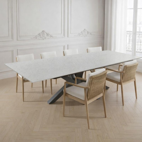 Table design sur-mesure en céramique Dekton Polar