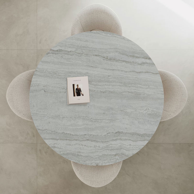 Table design ronde sur mesure en céramique Dekton Trevi