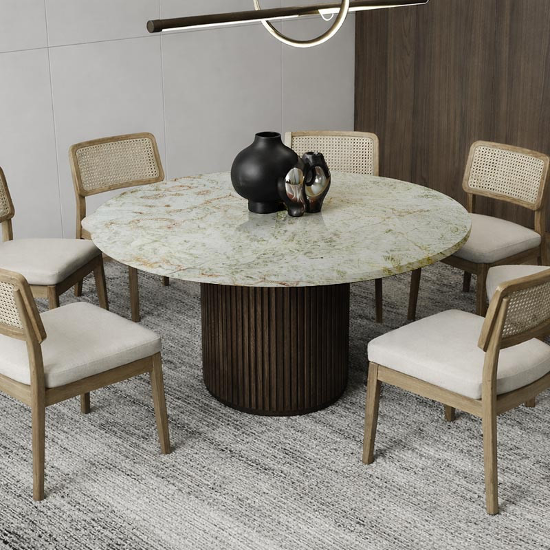 Plateau de table ronde sur mesure en Quartzite Cristal Jade
