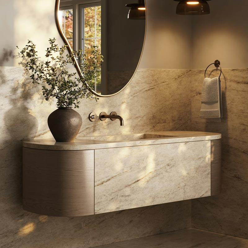Plan vasque salle de bain sur mesure en Eclos® Tajnar