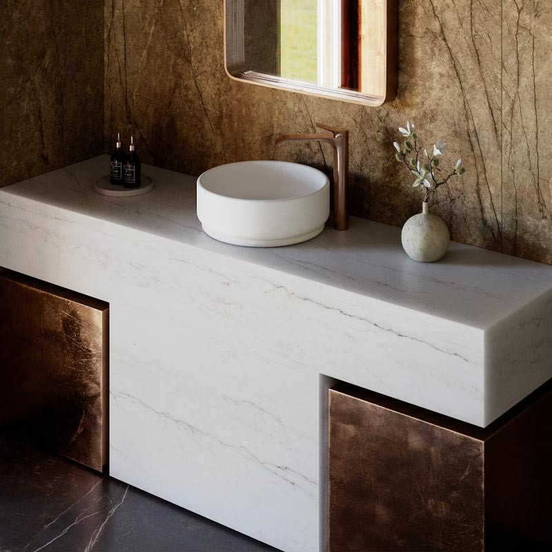 Plan vasque salle de bain sur mesure Eclos® Ivora by Cosentino