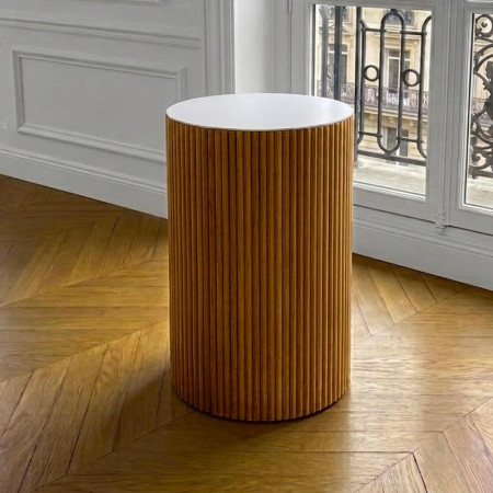 Pieds de table chêne naturel cannelé 70cm