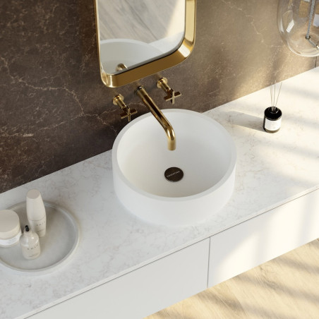 Vasque Zoe Top integrity en Quartz Silestone Blanco Zeus