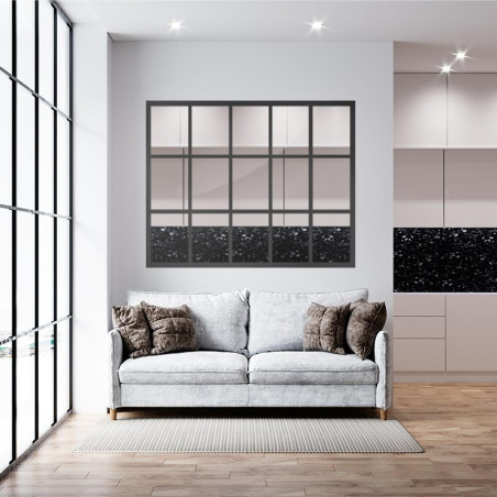 Verrière aluminium type orangerie 5 carreaux noir ral 9005