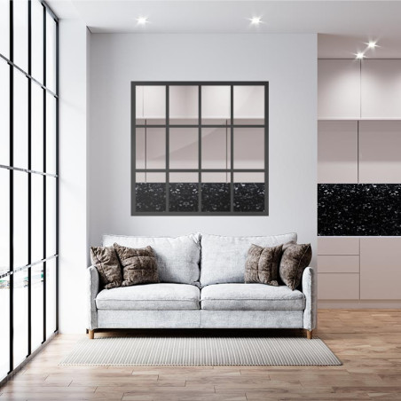 Verrière aluminium type orangerie 5 carreaux noir ral 9005