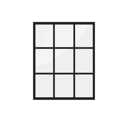 Verrière aluminium orangerie 3 carreaux noir 9005