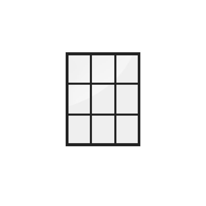 Verrière aluminium orangerie 3 carreaux noir 9005