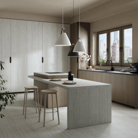 Ilot centrale sur mesure en Dekton PietraKdoe TK06 Marmorio