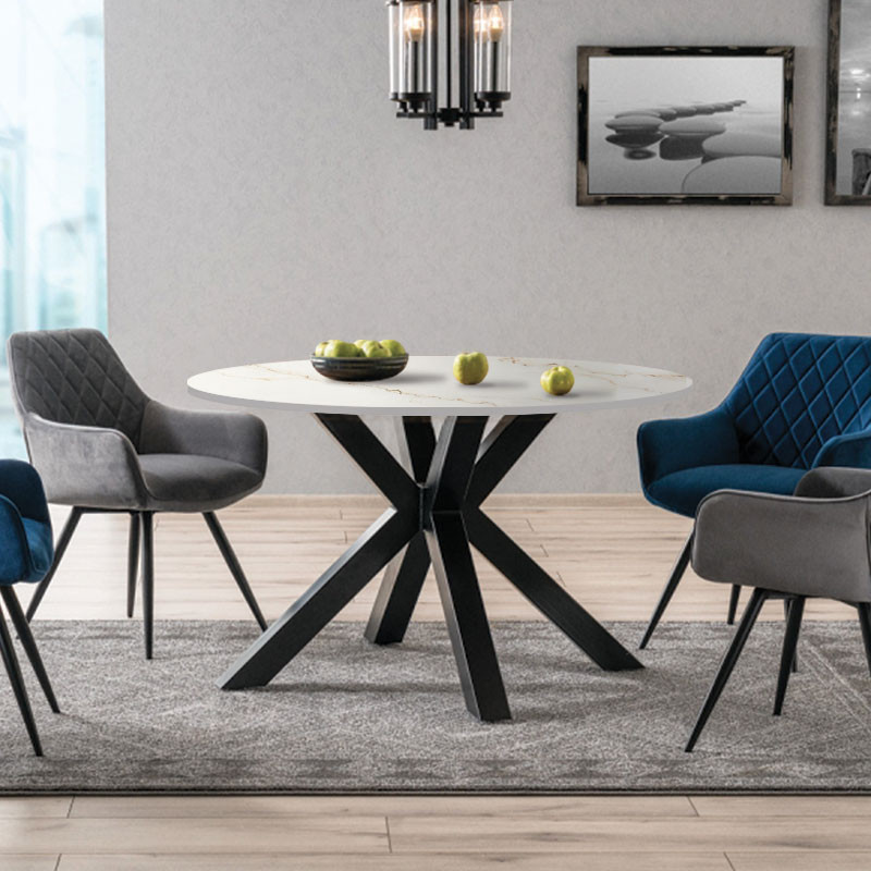 Plateau de table ronde sur mesure en céramique Laminam Marble gold