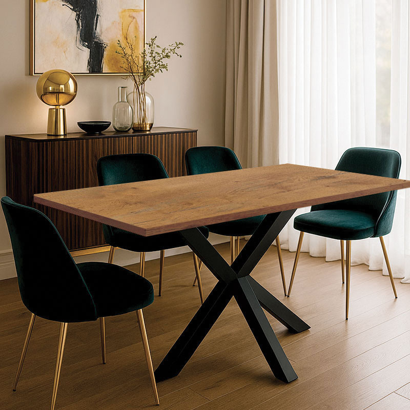 Table moderne en compact stratifié chêne lancelot claire