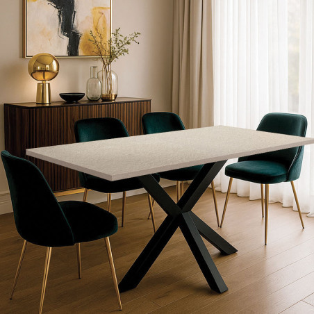 Table en compact hpl en Luserna Bianco