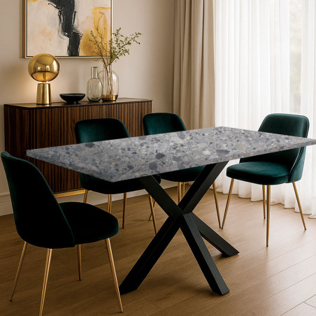Table sur-mesure en compact hpl Terrazzo