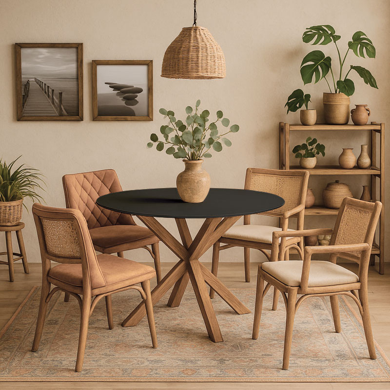 Table ronde sur-mesure en compact Fenix® Nero Ingo