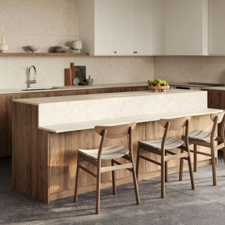 Ilot central cuisine sur mesure en dekton nebbia